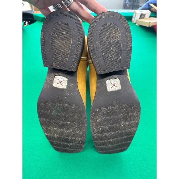 Twisted X Womens 10 B Leather Cowboy Boots Square Toe Tan With White Cross Embro - Picture 6 of 6